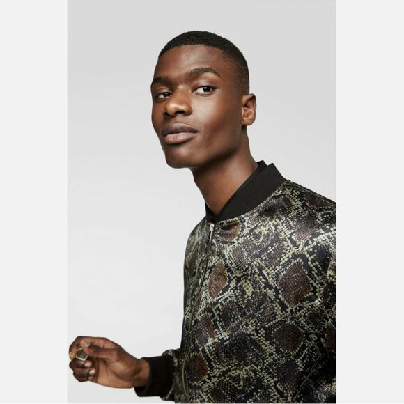 Zara Snake Print Bomber Jacket and Pants 2 Piece Set - Picture 2 of 11